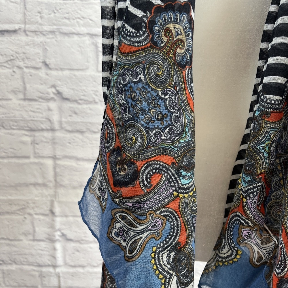 Banana Republic NWT Coastal Boho Paisley & Striped Lightweight Scarf One Size - Picture 2 of 9